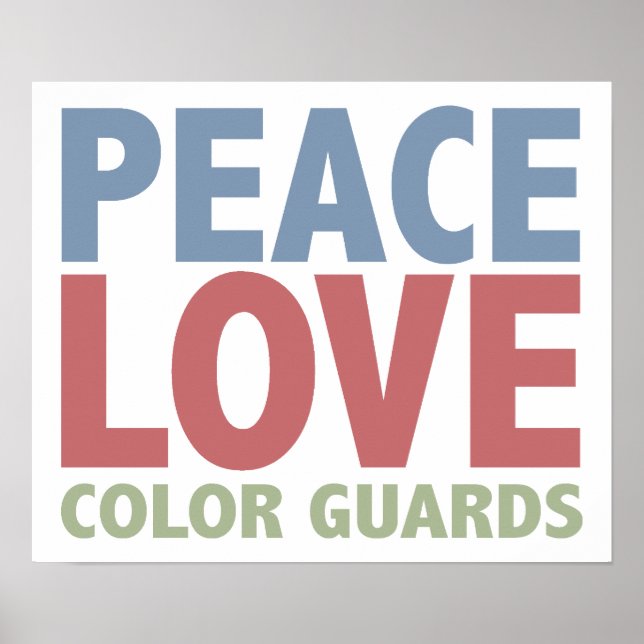Affiches Gardes de couleurs Peace Love (Devant)