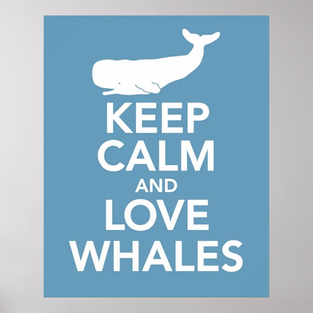 Affiches Gardez le calme et aimez les baleines (Devant)