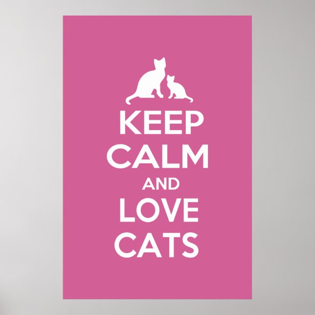 Affiches Gardez le calme et l'amour chats (Devant)