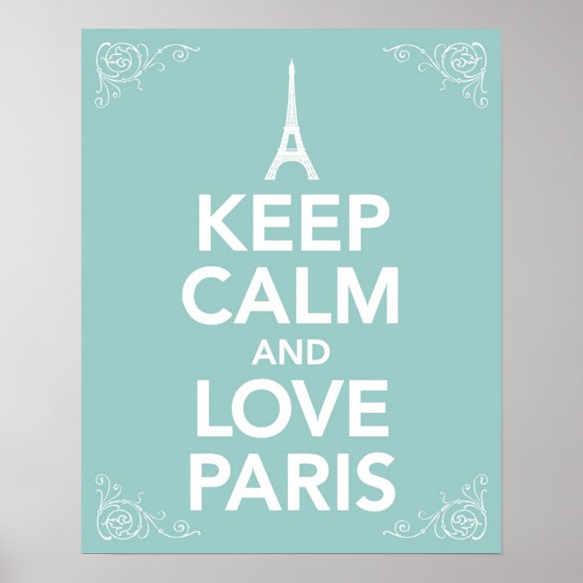 Affiches Gardez le calme et l'amour Paris (Devant)