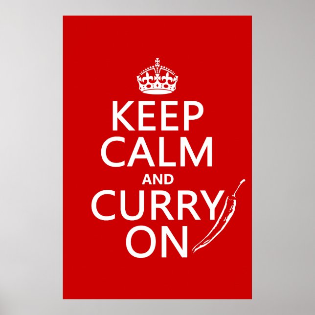 Affiches Gardez le calme et le curry allumés (Devant)