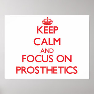 Affiches Gardez le calme et le foyer sur la prosthétique