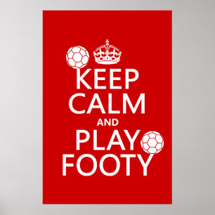 Affiches Gardez le calme et le jeu Footy (le football) (le