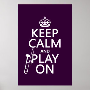 Affiches Gardez le calme et le jeu sur (trombone) (toute
