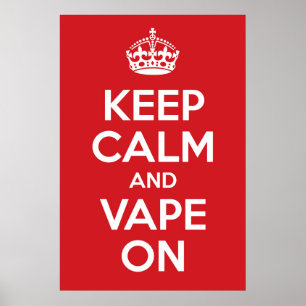 Affiches Gardez le calme et le Vape sur la copie d'affiche