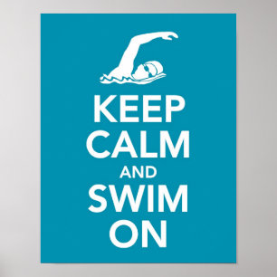 Affiches Gardez le calme et nagez sur la copie