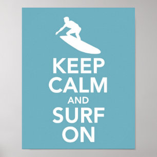 Affiches Gardez le calme et surfez sur la copie/affiche