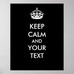 Affiches Gardez le calme votre noir des textes pour faire