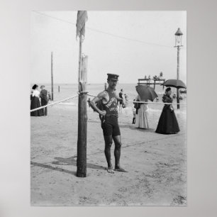 Affiches Gardien de plage de Brighton Beach, 1906. Photo vi