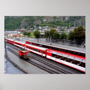 Affiches Gare de Brig en Suisse