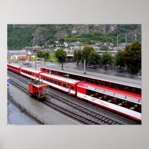 Affiches Gare de Brigue en Suisse