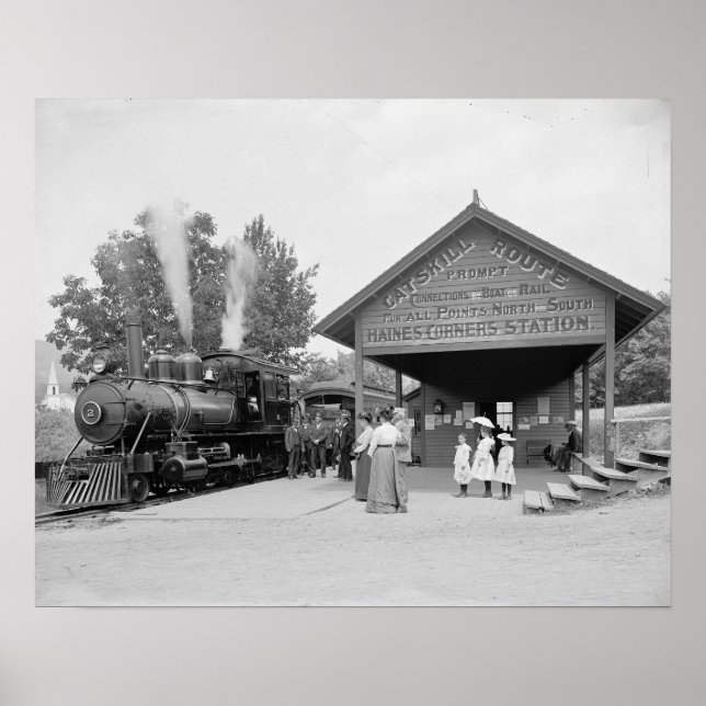 Affiches Gare de Catskills, 1902. Photo ancienne (Devant)