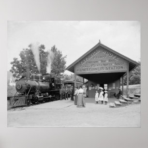 Affiches Gare de Catskills, 1902. Photo vintage