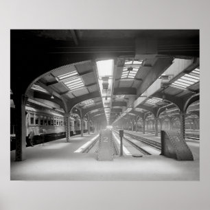 Affiches Gare de Chicago, 1920. Chemin vintage