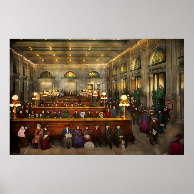 Affiches Gare - En attente à Grand Central 1904 (Devant)