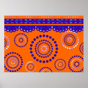 Affiches Garland ARTdeco violet bleu + votre couleur de dos
