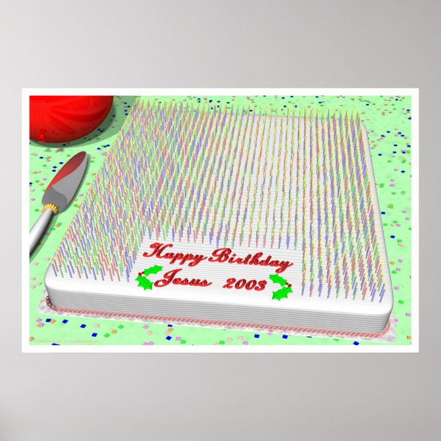Affiches Gâteau d'anniversaire de Jésus (Devant)