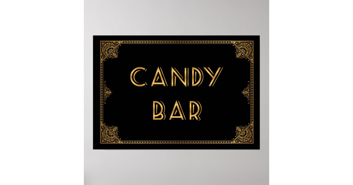 Affiches Gatsby panneau mariage inspiré CANDY BAR | Zazzle.fr