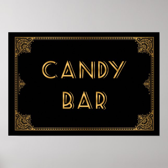 Affiches Gatsby panneau mariage inspiré CANDY BAR (Devant)