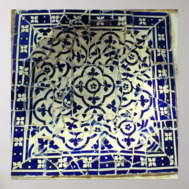 Affiches Gaudi's Park Guell Mosaic Tiles Barcelone (Devant)