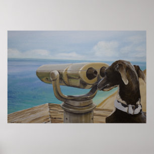 Affiches Gazon gris - Peinture italienne Greyhound