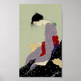 Affiches Geisha en hiver