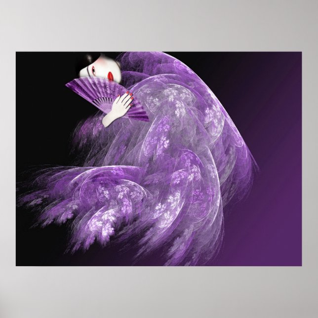 Affiches Geisha en violet (Devant)