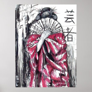 Affiches Geisha - L'Artiste - Art Print