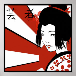 Affiches Geisha moderne de Soleil Levant