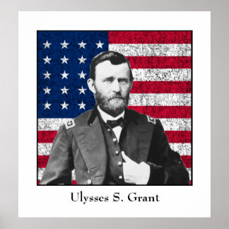 Affiches General Grant et le drapeau américain