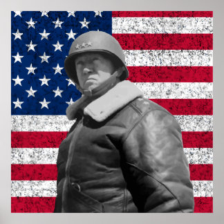 Affiches General Patton and The American Flag