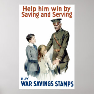 Affiches General Pershing - Buy War Saving Stamps