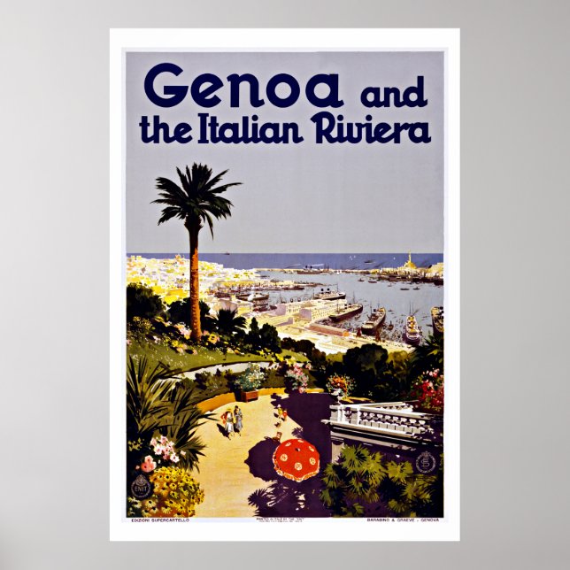 Affiches Gênes Gênes Italie Vintage voyage (Devant)