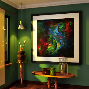 Affiches Genèse Bleu Art Abstrait