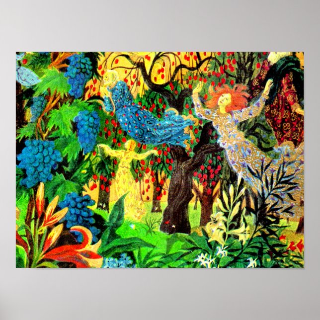 Affiches gens de fées dans la forêt (Devant)