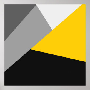 Affiches Geo jaune et noir gris moderne simple