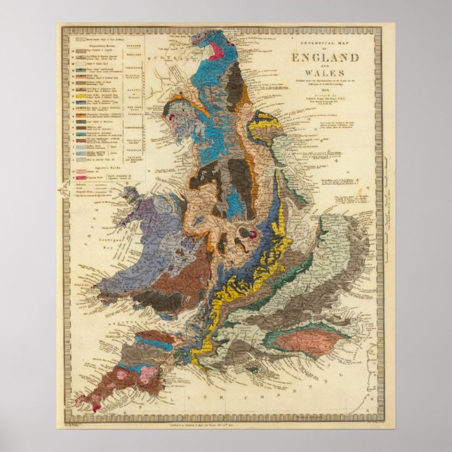 Affiches Geological map, England, Wales (Devant)