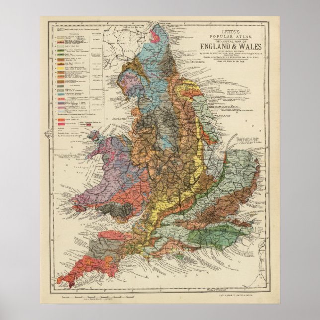 Affiches Geological map England, Wales (Devant)