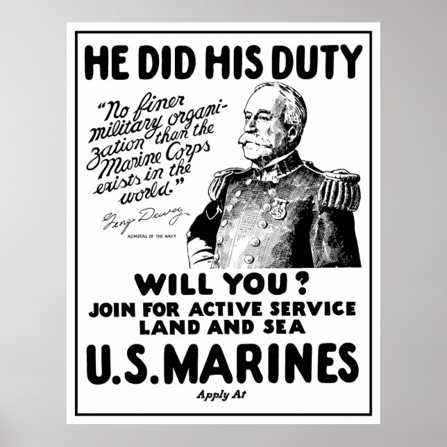 Affiches George Dewey US Marines (Devant)