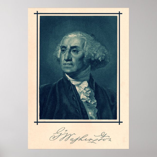 Affiches George Washington Portrait & Signature (Devant)