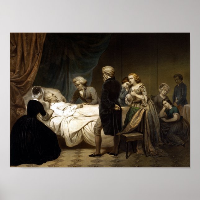 Affiches George Washington Sur Son Lit De Mort (Devant)