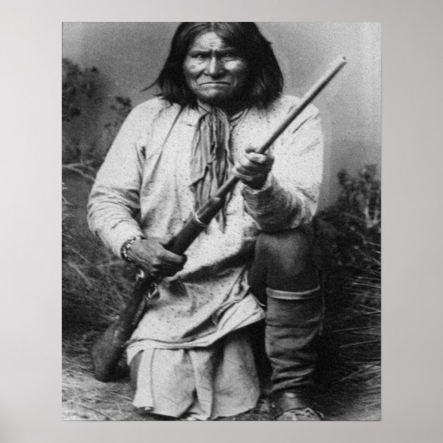 Affiches "Geronimo avec un pistolet à l'avant-garde" (Devant)
