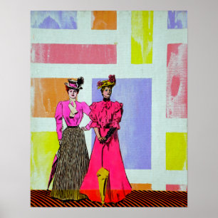 Affiches Gibson Girls in a Mondrian Motif
