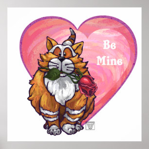 Affiches Ginger Cat Saint-Valentin
