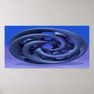 Affiches Gingezel Abstrait 330 A 3D Sculpture en bleu