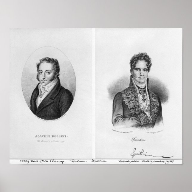 Affiches Gioacchino Rossini Gaspare gravée par (Devant)