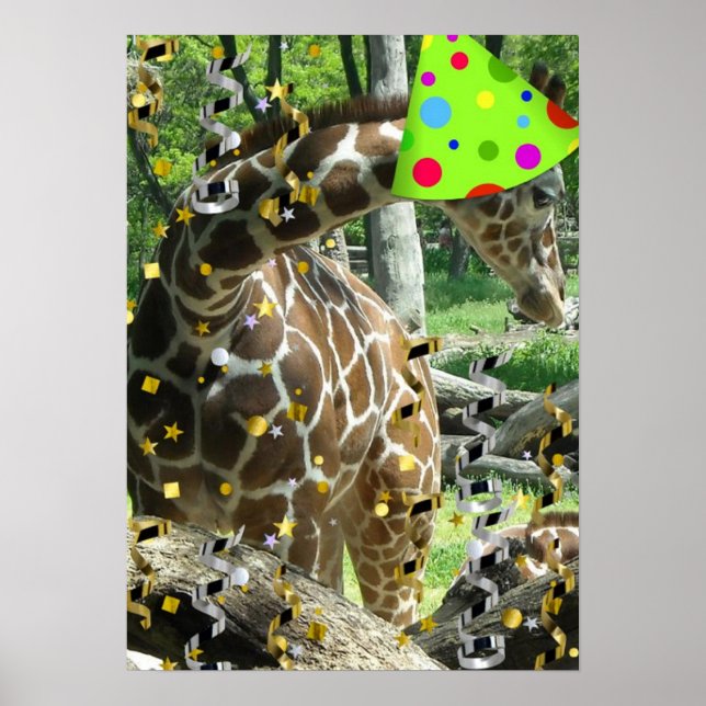 Affiches Girafe Animal de Fête (Devant)
