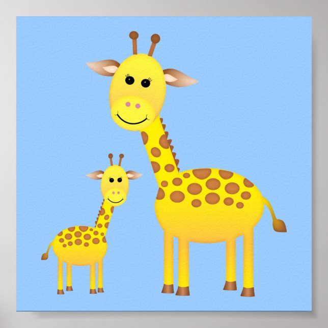 Affiches Girafe bébé / Décor de pépinière (Devant)