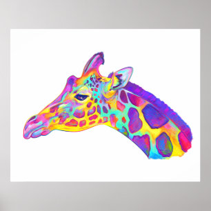 Affiches Girafe en couleurs
