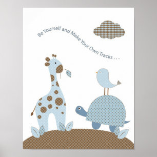 Affiches Girafe garçon bébé tortue art de la nurserie - Soy